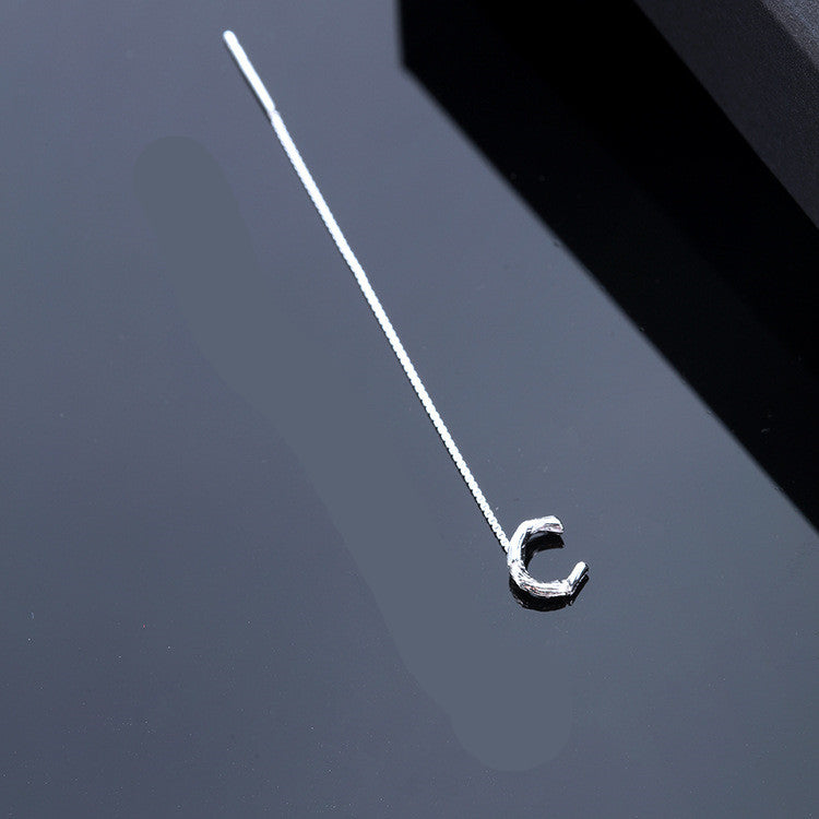 Sterling Silver Initial Drop Earrings — product view 13