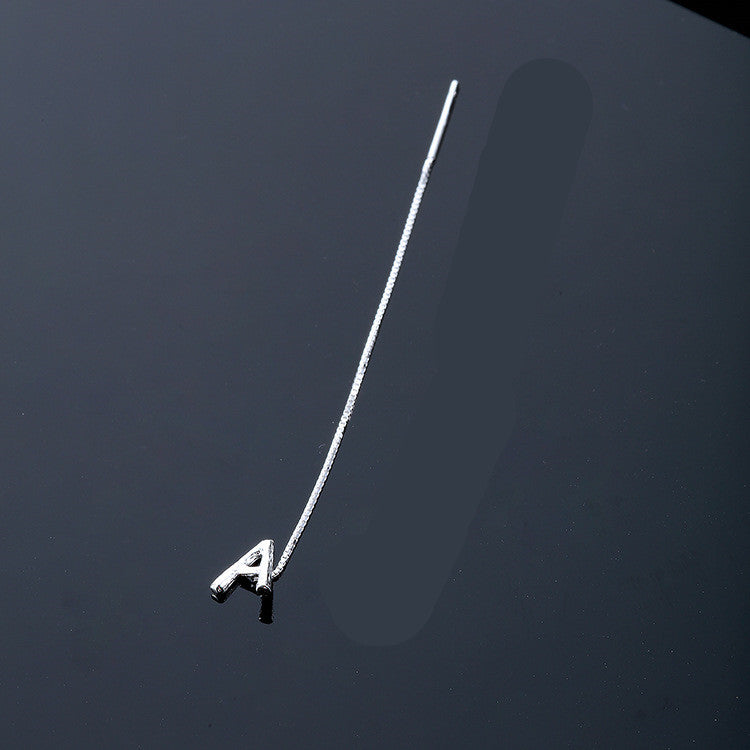 Sterling Silver Initial Drop Earrings — product view 11