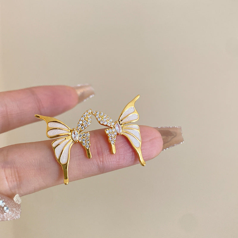 Rhinestone Butterfly Stud Earrings — product view 3