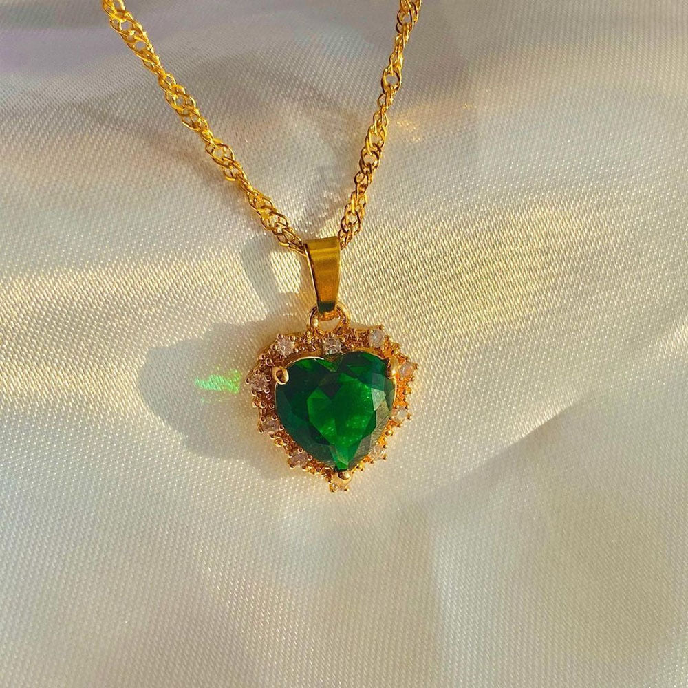 Multicolor Heart Pendant Necklace — product view 6