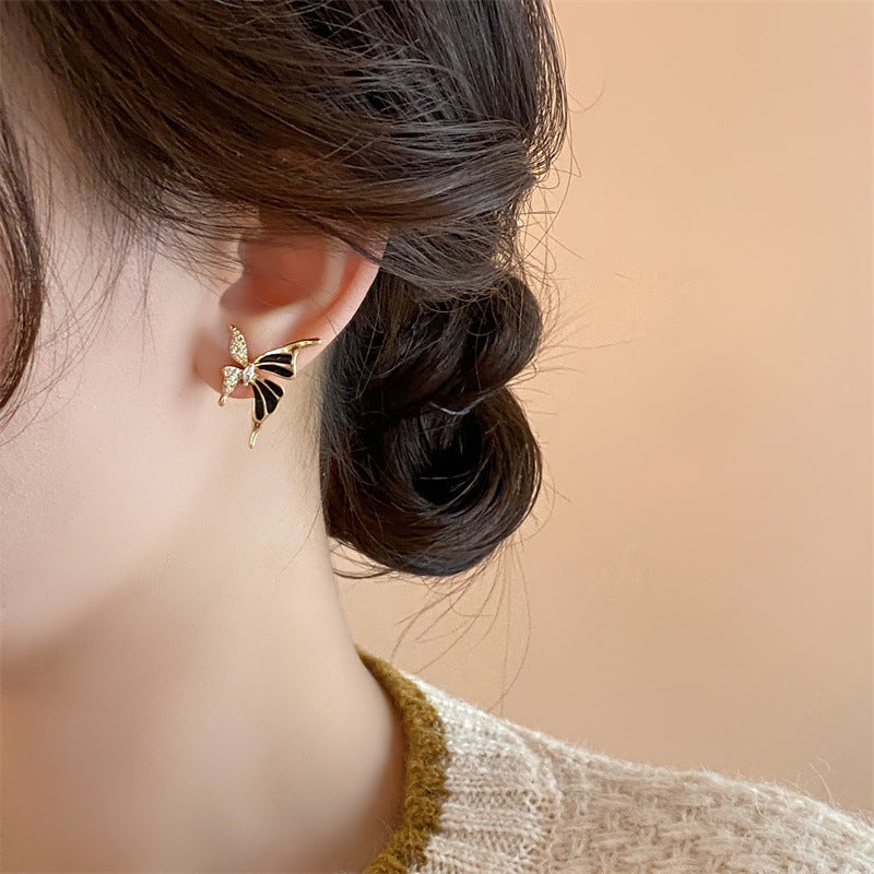 Rhinestone Butterfly Stud Earrings — product view 6
