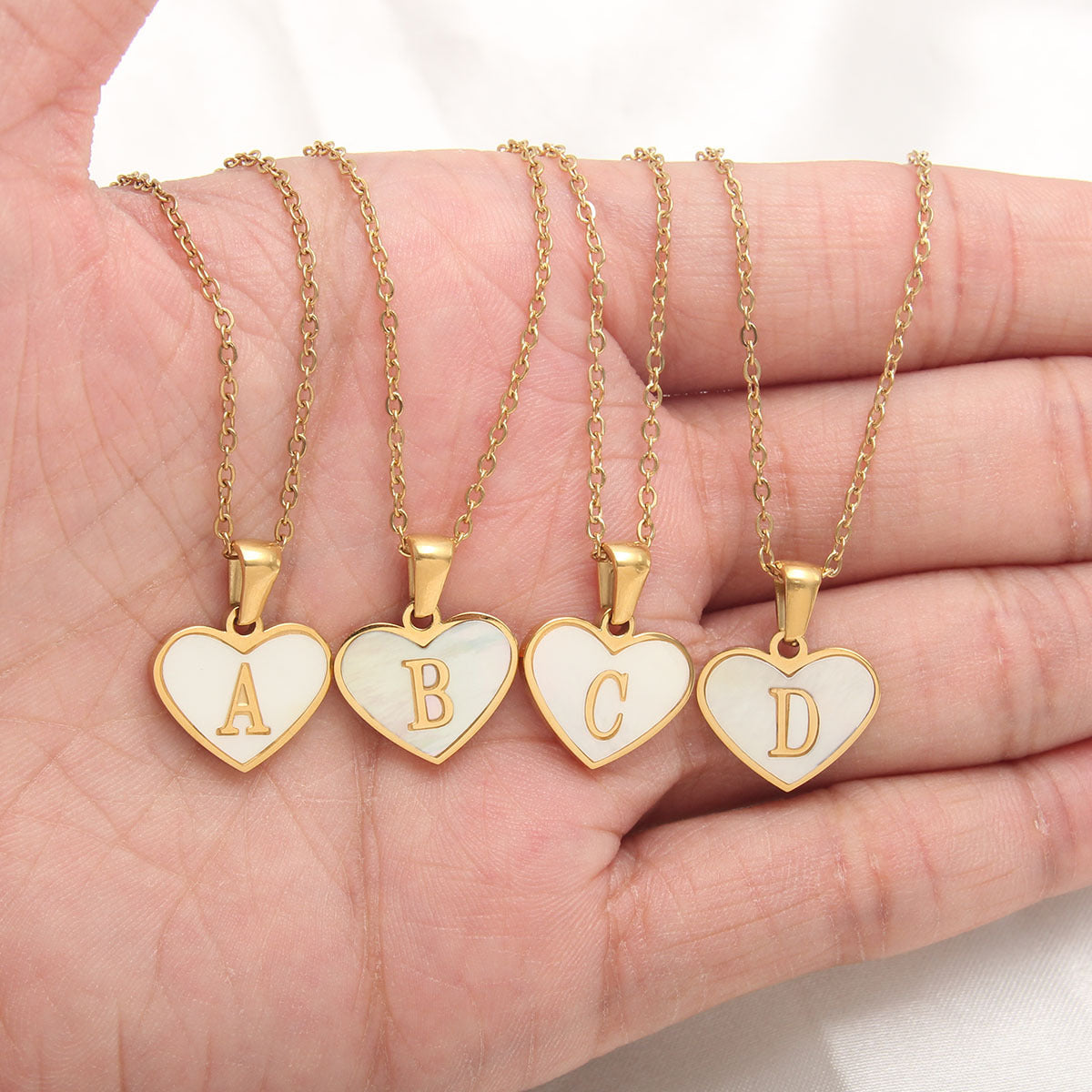 Initial Heart Pendant Necklace — product view 2