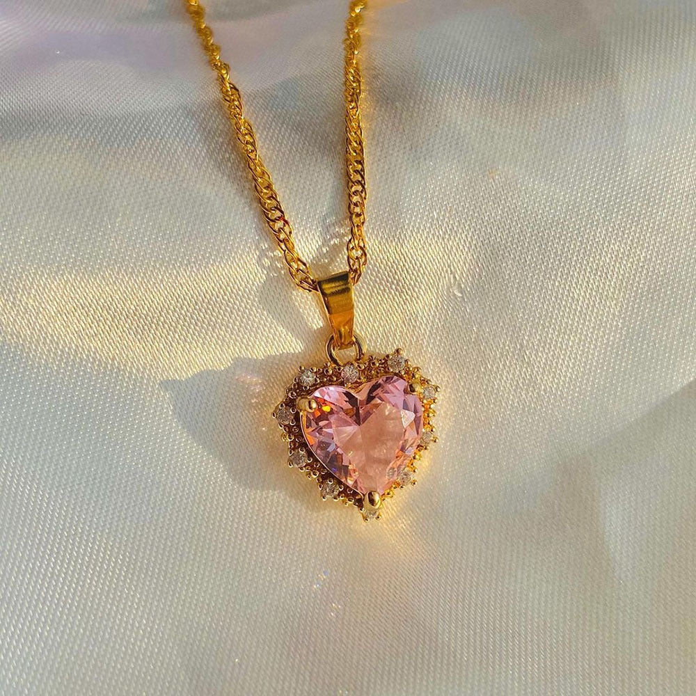 Multicolor Heart Pendant Necklace — product view 8