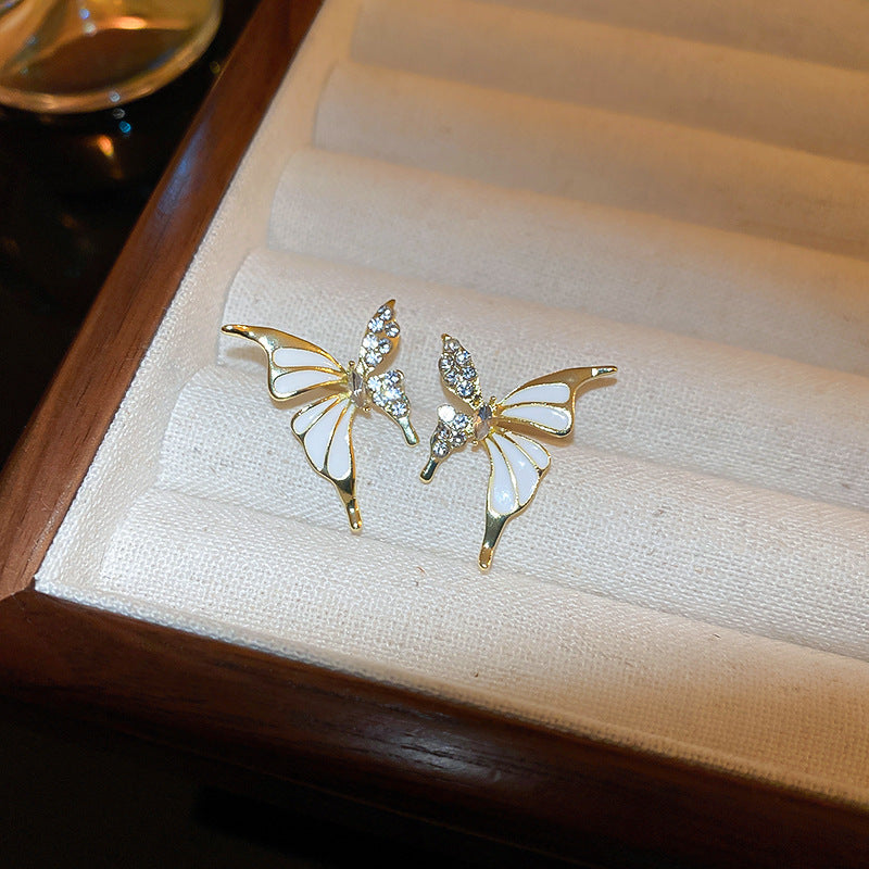 Rhinestone Butterfly Stud Earrings — product view 5
